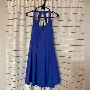 Elegant Blue Halter Dress